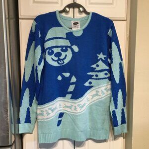 Cesar Blue/Aqua Dog Theme Christmas Sweater